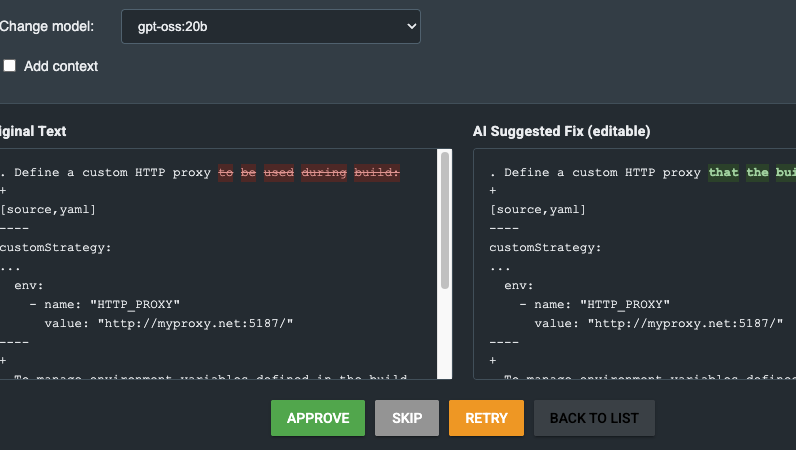 Custom Vale configuration settings